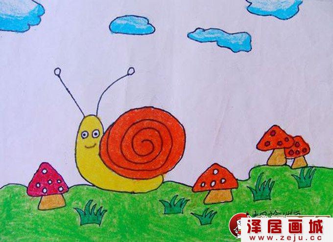 幼儿园中班蜗牛儿童画教学学画蜗牛的活动方案