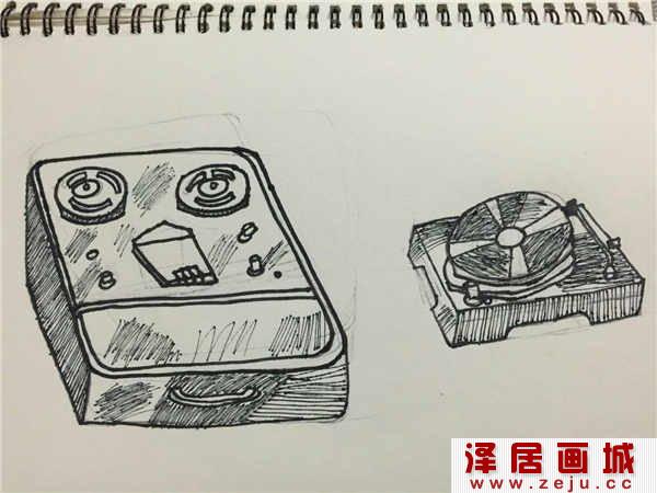 儿童画线描箱子