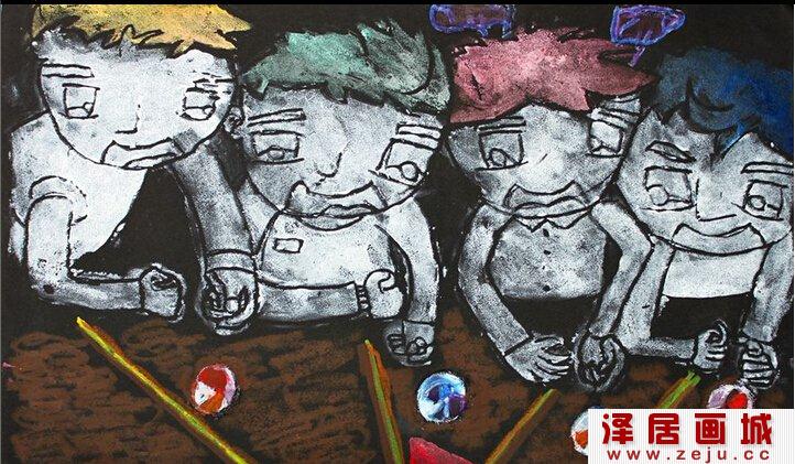 少儿美术绘画玩弹珠
