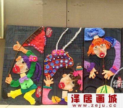 少儿绘画作品《童真戏趣》