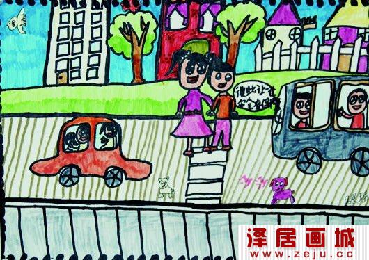 滨州儿童交通安全书画作品