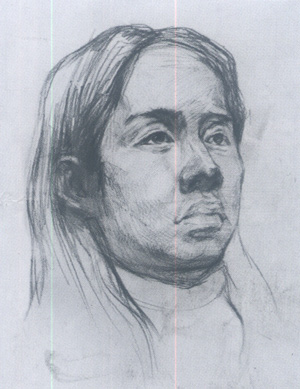 素描头像（女青年）写生的基本步骤及要领