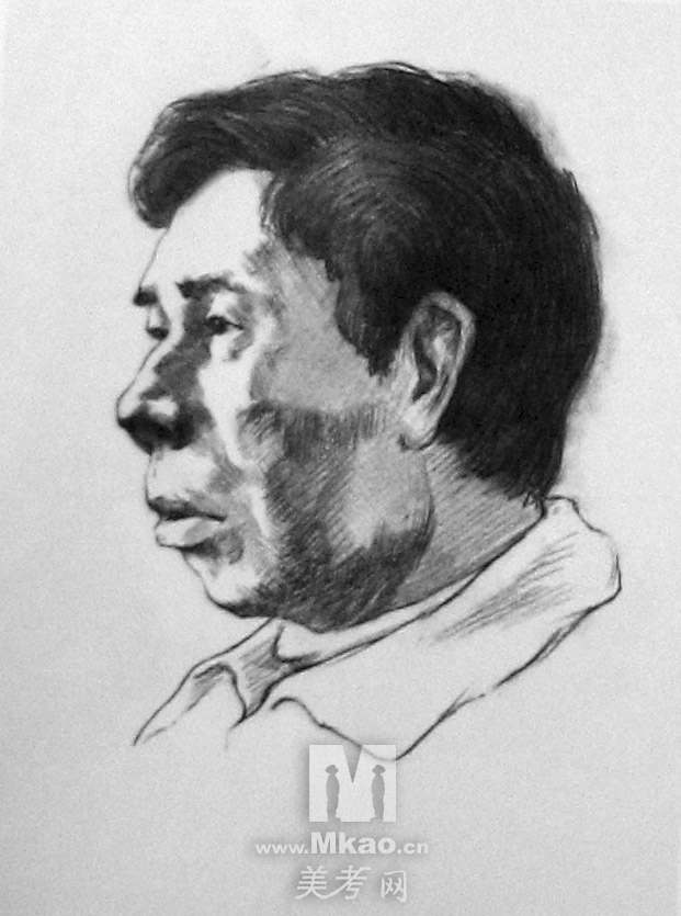 男中年头像写生步骤