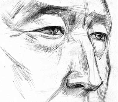 老人头像素描